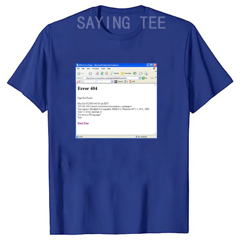 Lustiges Blue Screen of Death Geek Halloween Party Grafik-T-Shirt für Männer, Mode 404-Seiten-Druck, Programmierer Casual T-Shirt aus Baumwolle – Detail 19