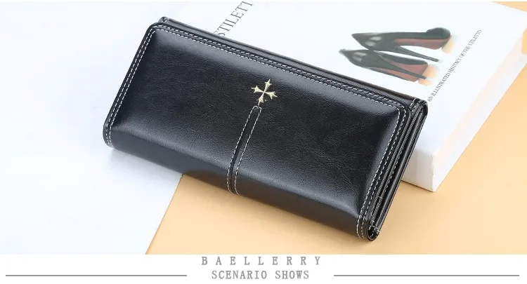 Baellerry Neue Damen-Langbörse mit Namengravur, Kartenclip, Hoher Kapazität, Fotohalter, Luxusmarken-Geldbörse für Mädchen – Detail 18