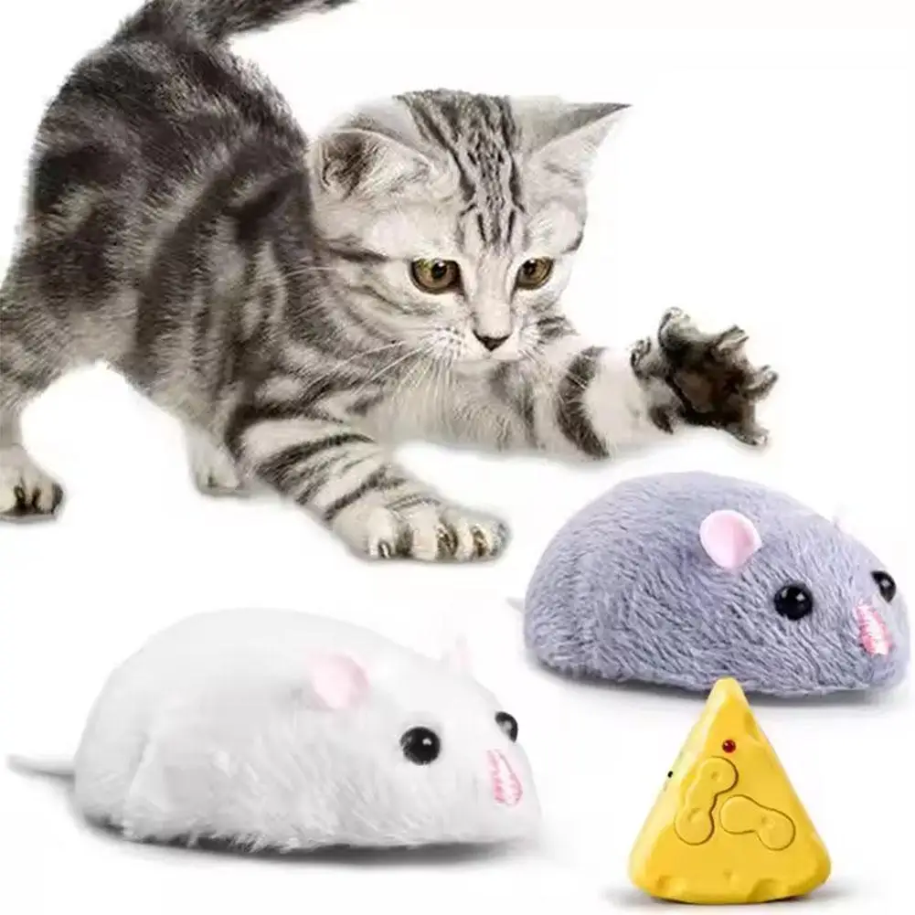 Souris électrique télécommandée pour enfants/animaux domestiques, jouet Rat, matériaux écologiques, réponse sensible, mouvement rapide, jouet cadeaux E6J1