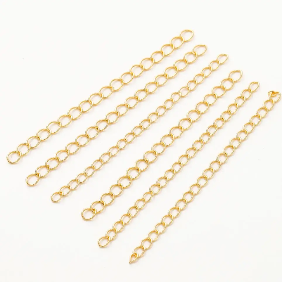 5-20pcs/lot 5cm 7cm 14K 18K Gold Necklace Extended Tail Chain Bracelet Lobster Clasp Connector Chain For DIY Jewelry Making