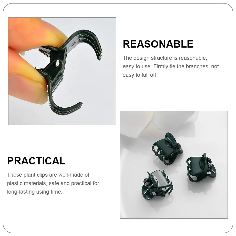 80Pcs Plant Support Clamps Plastic Garden Plant Clips for Tomato Beans Flower Vine Stem Clips Weather Resistant Strong Hold