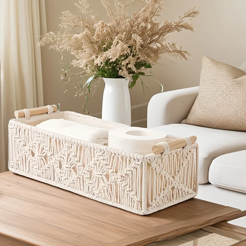 Handgewebter Aufbewahrungskorb, im Gitter entworfener Schreibtisch-Sortiermorb, Verschiedener Aufbewahrungskorb, Korb für schmutzige Kleidung