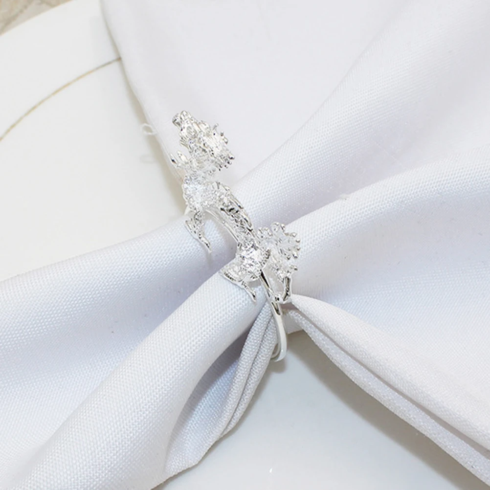 

6 шт. держатель для салфеток китайский дракон кольцо настольные кольца держатели обеденные серебряные декоративные