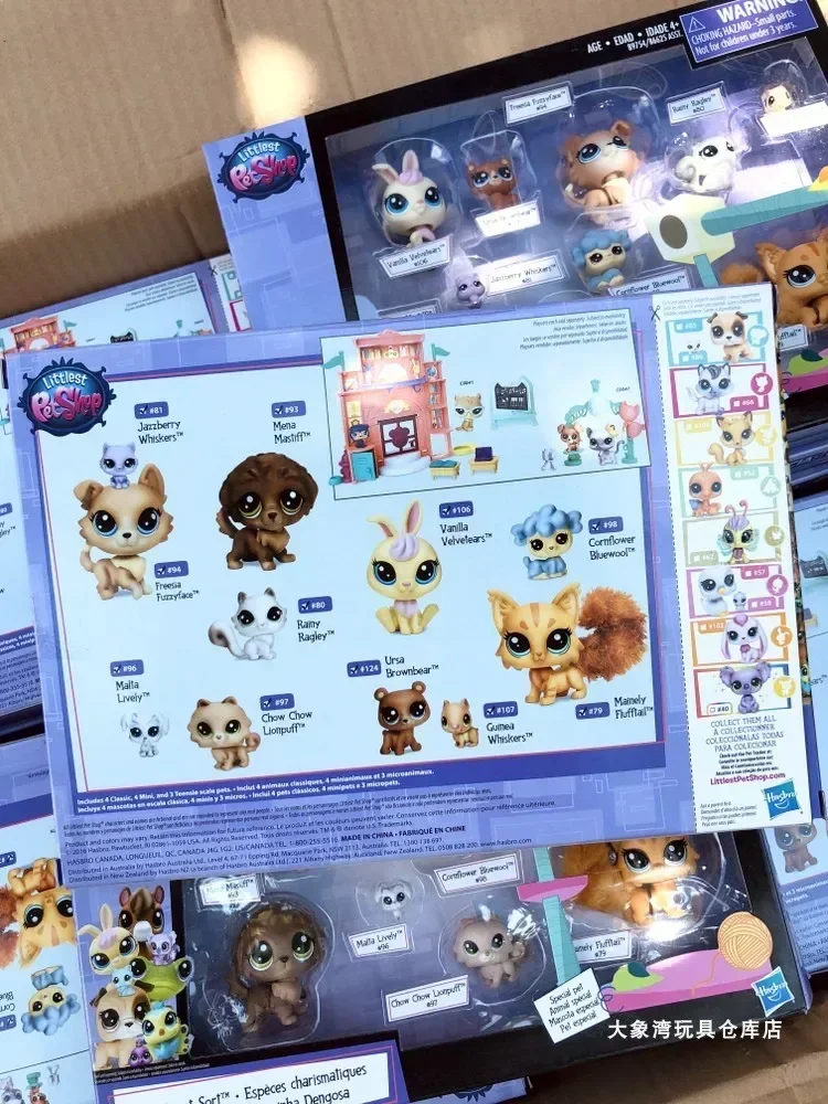 Original Hasbro Littlest Petshop Scenario Simulation Set Play House Mini Cute Animal Model Collection Toy Christmas Gift