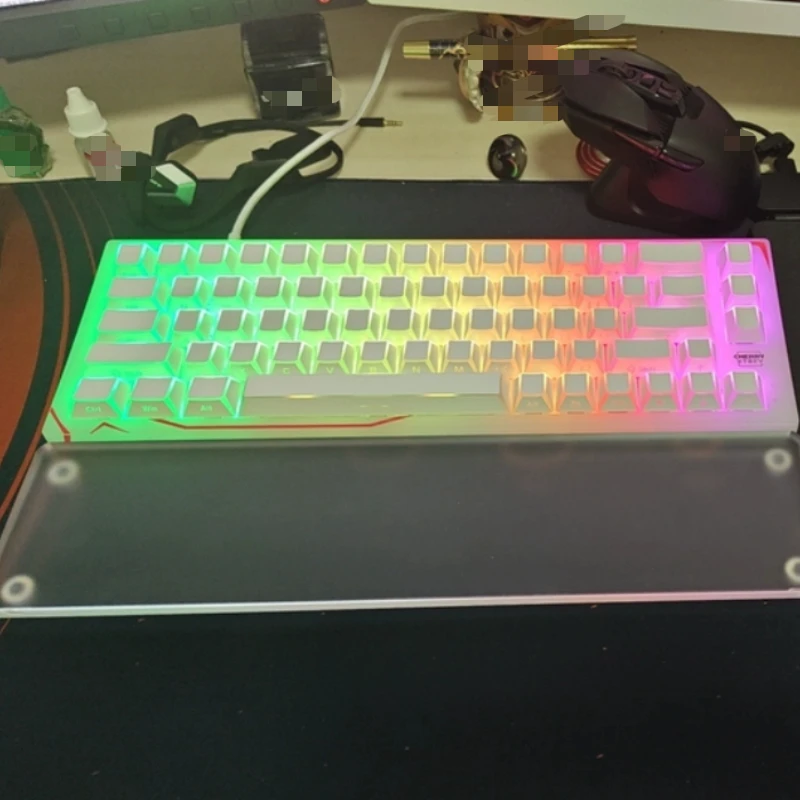 Acrylic Transparent Frosted Keyboard Wrist Rest Customized Carved Pattern Ergonomics Wrist Pad Height for Mechanical Keyboard