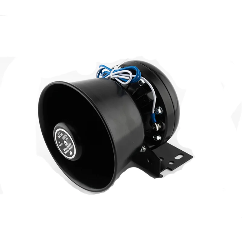 Car alarm black front horn, square mouth high decibel horn, 200W300W400W watt car mounted alarm speaker, 12V24V universal