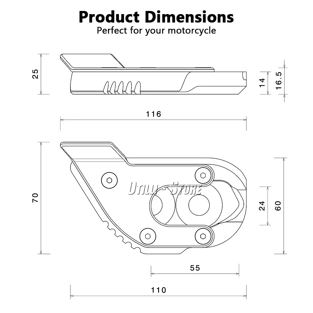 Motocyklowa podpórka boczna Vergroter Plaat Base Extension Pad do BMW R1300GS Adventure R 1300 GS 1300GSA 2023 2024 2025