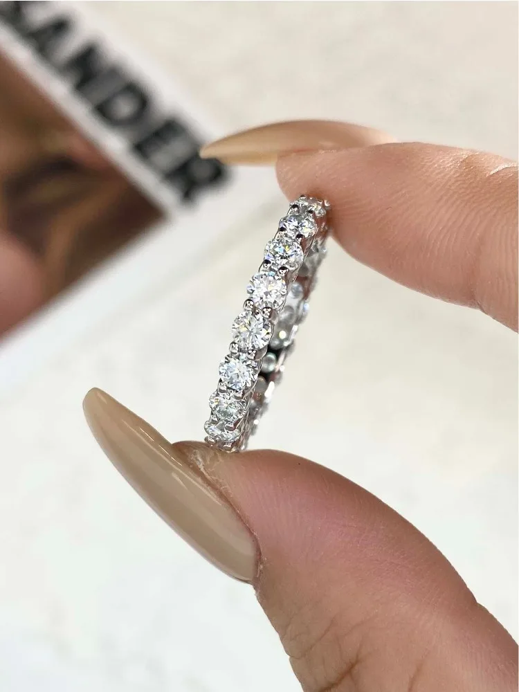 DWJ Real 0.1-0.5CT Certified Moissanite Diamond Engagement Rings for Women 925 Sterling Silver Wedding High Quality Fine Jewelry view 2