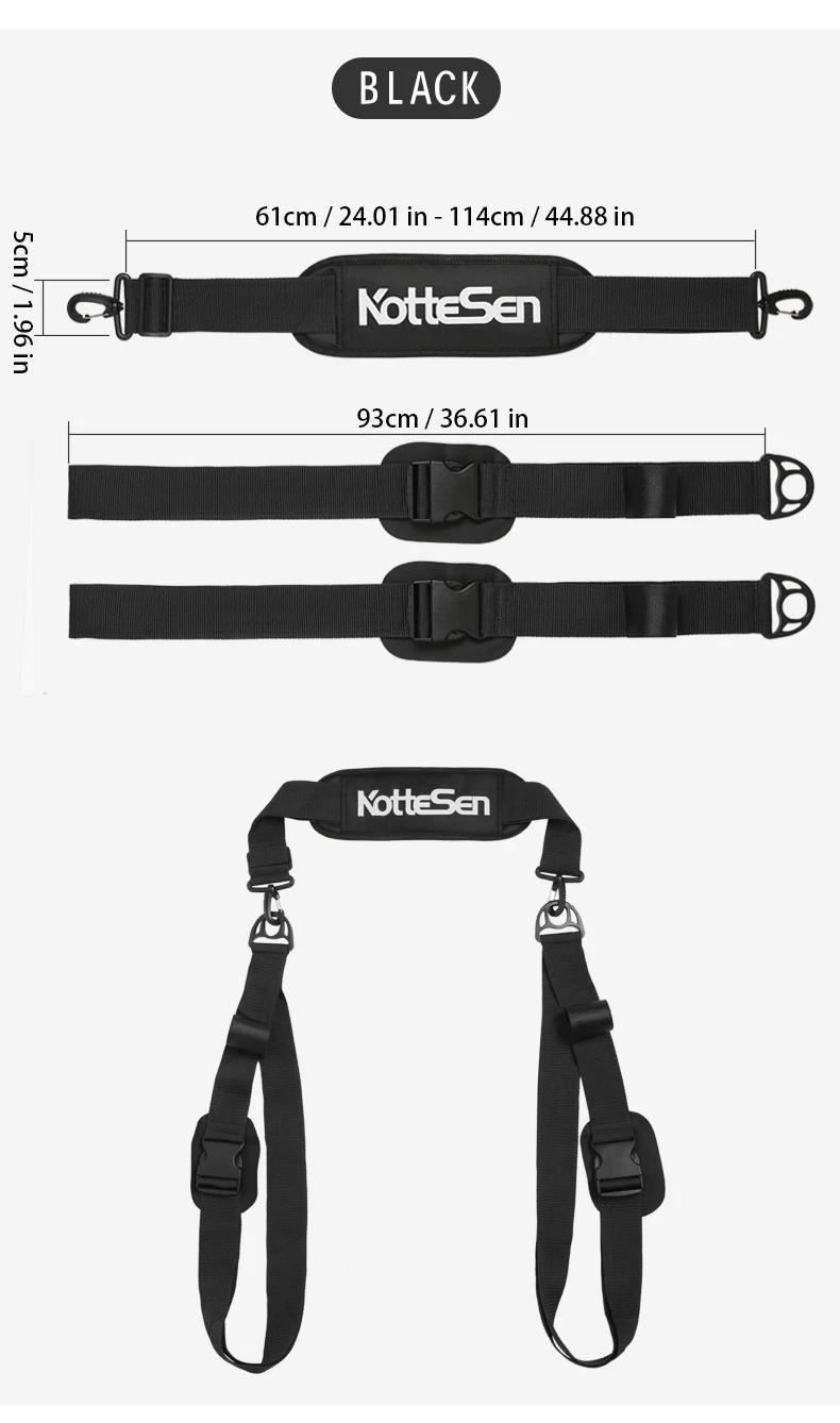 Kottesen Paddleboard-Gurt SUP-Zubehör Verstellbarer Surfbrett-Schultergurt Kajak Multifunktionales Bindeseil Mehrfarbiges Befestigungsseil – Detail 4