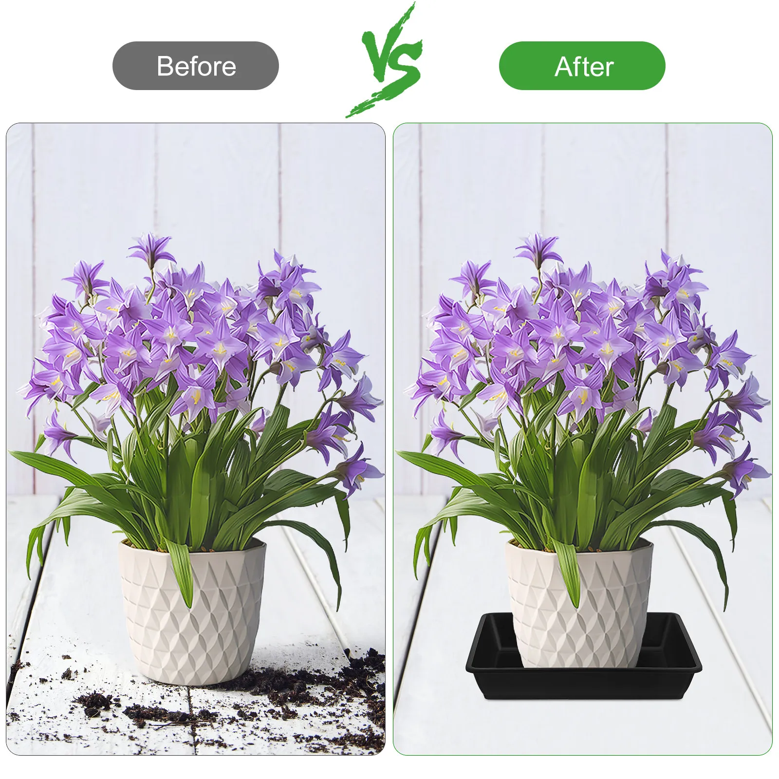 12Pcs Flowerpot Tray Set Thickened Plastic Bonsai Plates Leak Proof Water Catching Saucers for Indoor Outdoor Flower Basin Use