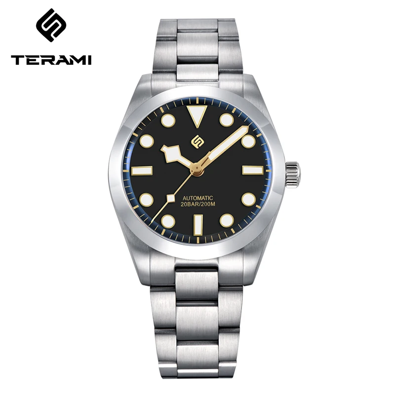 TERAMI watch original brand new retro automatic mechanical men\'s watch luxury NH35 20 bar waterproof watch relogios masculino