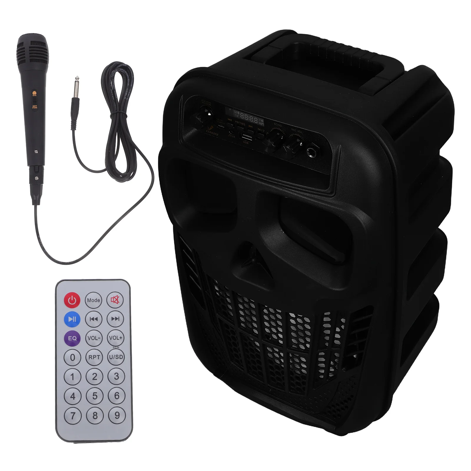 

8 Inch Portable Wireless Karaoke Speaker With Colorful Led Lights High Volume Outdoor Indoor Party Machine Mini