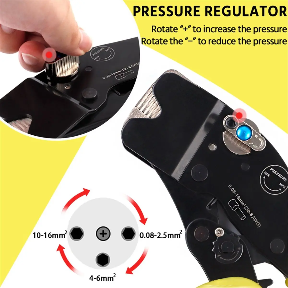 

Новые клещи для обжима проводов 2026 года, 30-6AWG (0.08-16мм²), квадратные обжимные клещи с храповым механизмом, ручной инструмент для обжима клемм