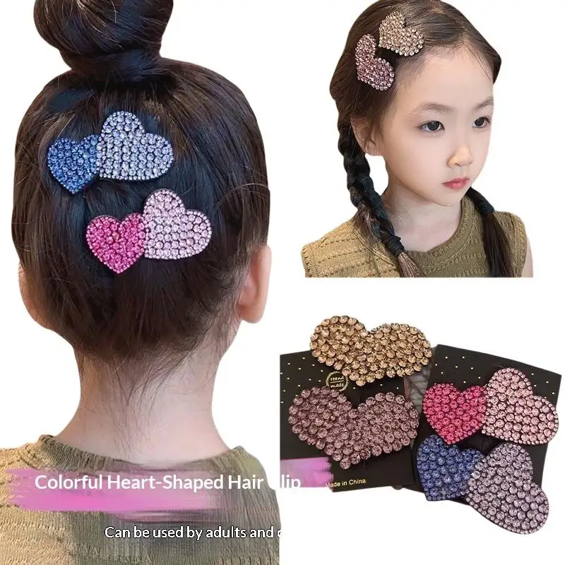 1 Stück Neue, bezaubernde Prinzessinnen-Haarspangen mit doppeltem Herz für Mädchen, Kinder-Haarschmuck, Haarklammern, BB-Haarspangen, Haaraccessoires – Detail 6