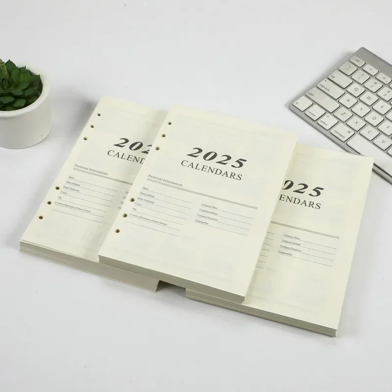 

2025 Loose Leaf Notebook Refills Kawaii Binder Diary Journal Planner Notepad Schedule Agenda Organizer Cute Stationery Office