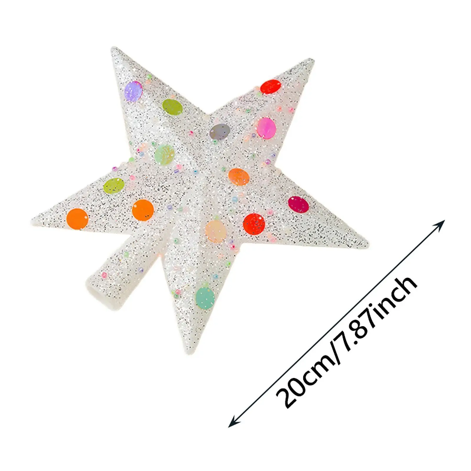 Xmas Decoration 8inch Glitter Christmas Star Tree Topper Accessories Holiday Decor