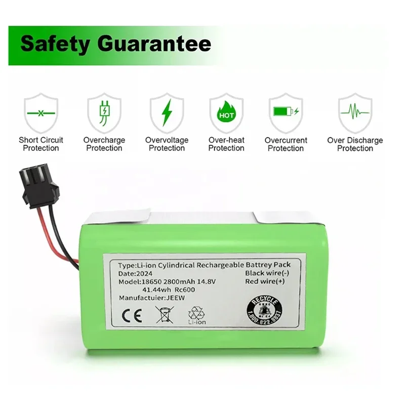 14.4V  Original power Li-ion battery for Conga 990 1090 Tesvor X500 Ecovacs Deebot N79 N79S DN622 Eufy RoboVac 11 11S RoboVac 30