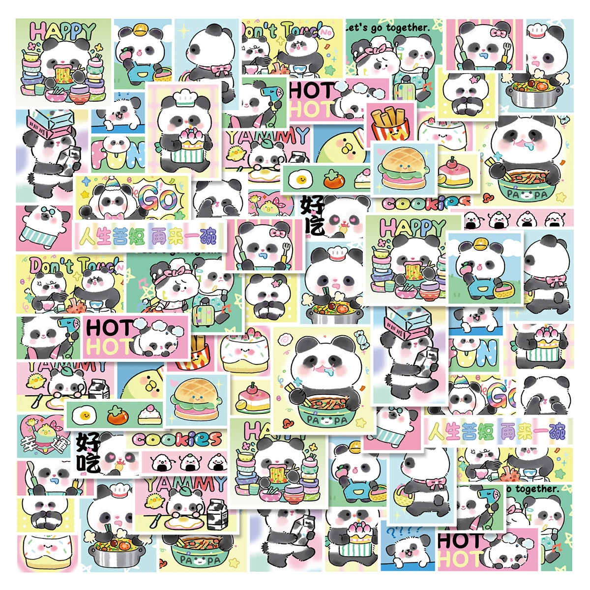 30pcs Cute Red Panda Cartoon Graffiti Stickers Decorated Notebook Water Cup Diary Student Stationery Scrapbook PVC Decals