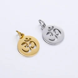DOOYIO 5pcs/Lot Stainless Steel Mirror Polished OM Yoga Pendant DIY Fashion Jewelry Handmade Charms Accessories