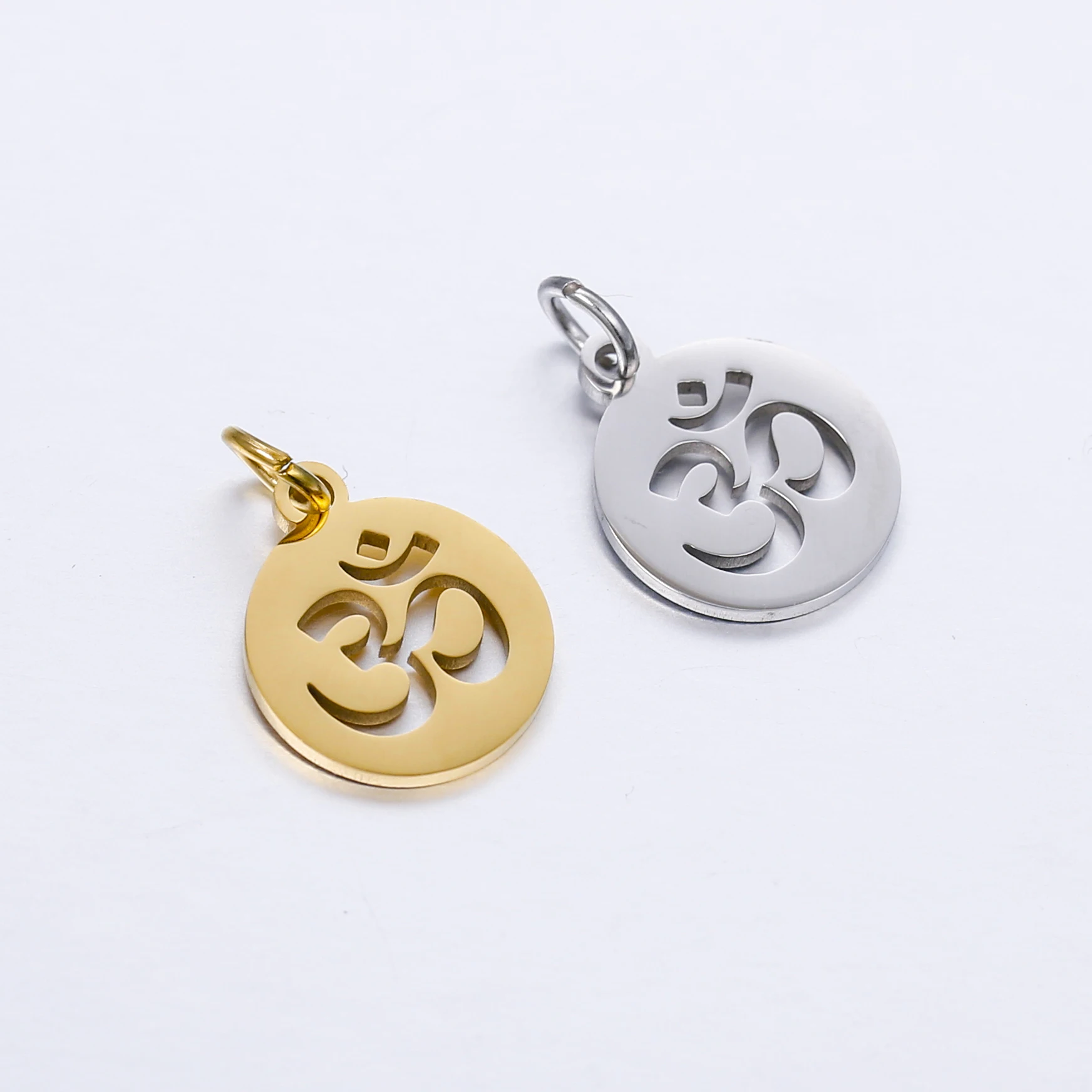 DOOYIO 5 sztuk/partia lustro ze stali nierdzewnej polerowane OM joga wisiorek DIY moda biżuteria ręcznie robione akcesoria Charms