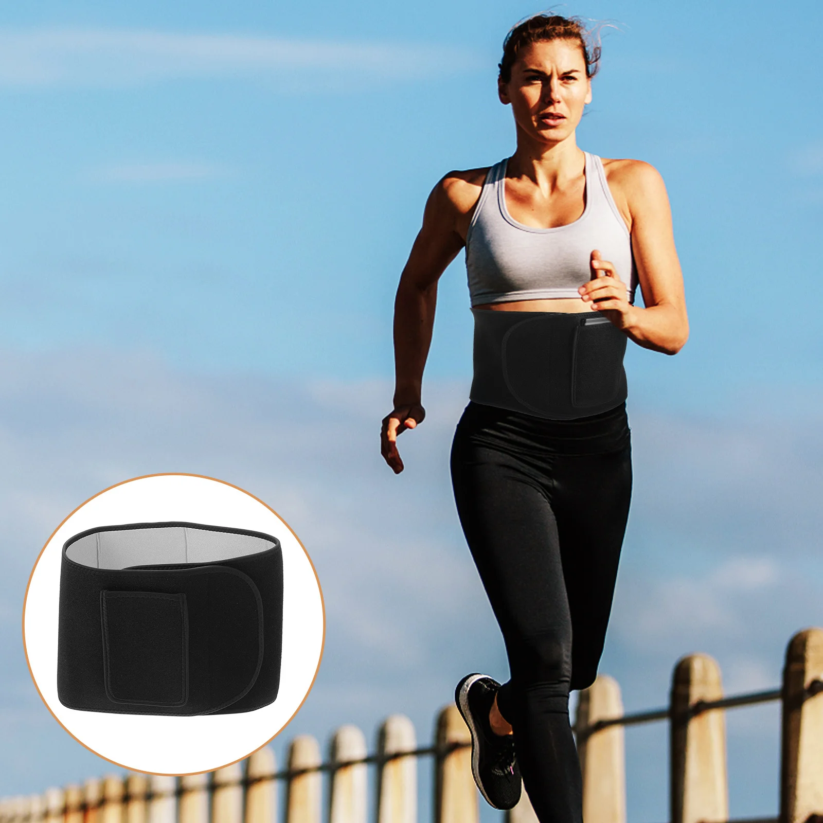 

Sports Waist Strap Durable Practical Waist Trimmer for Women Breathable Sweat Absorption Quick Drying Fitness Support