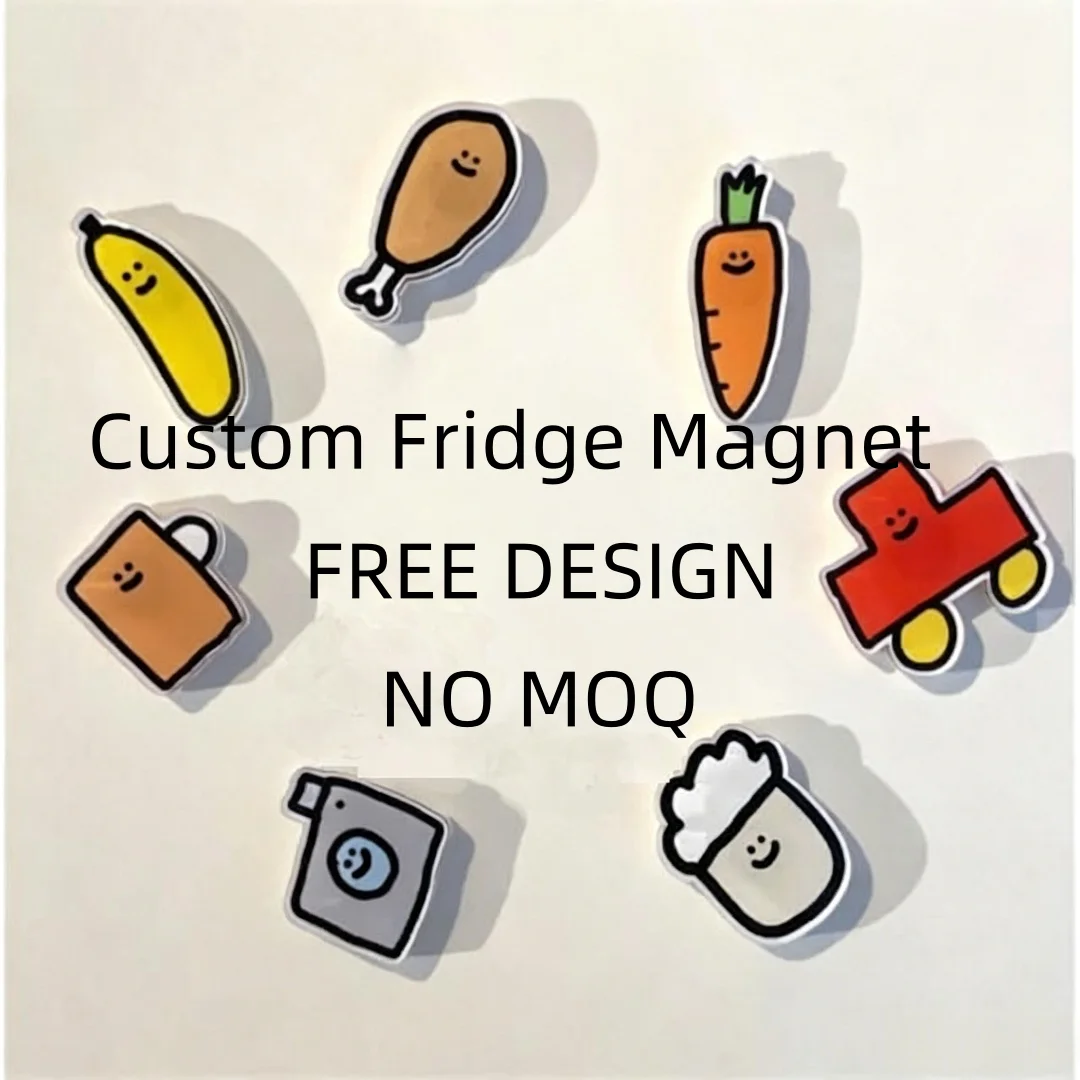 Custom Cartoon Style Durable Plastic Fridge Magnet with Offset Printed Promotional Fashion Logo for Gifts