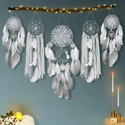 5 pcs /Set Handmade Bohemian Wall Hanging Dreamcatcher Set Big Dreamcatcher Wall Dreamcatcher Bedroom Ash Dreamcatcher Pretty