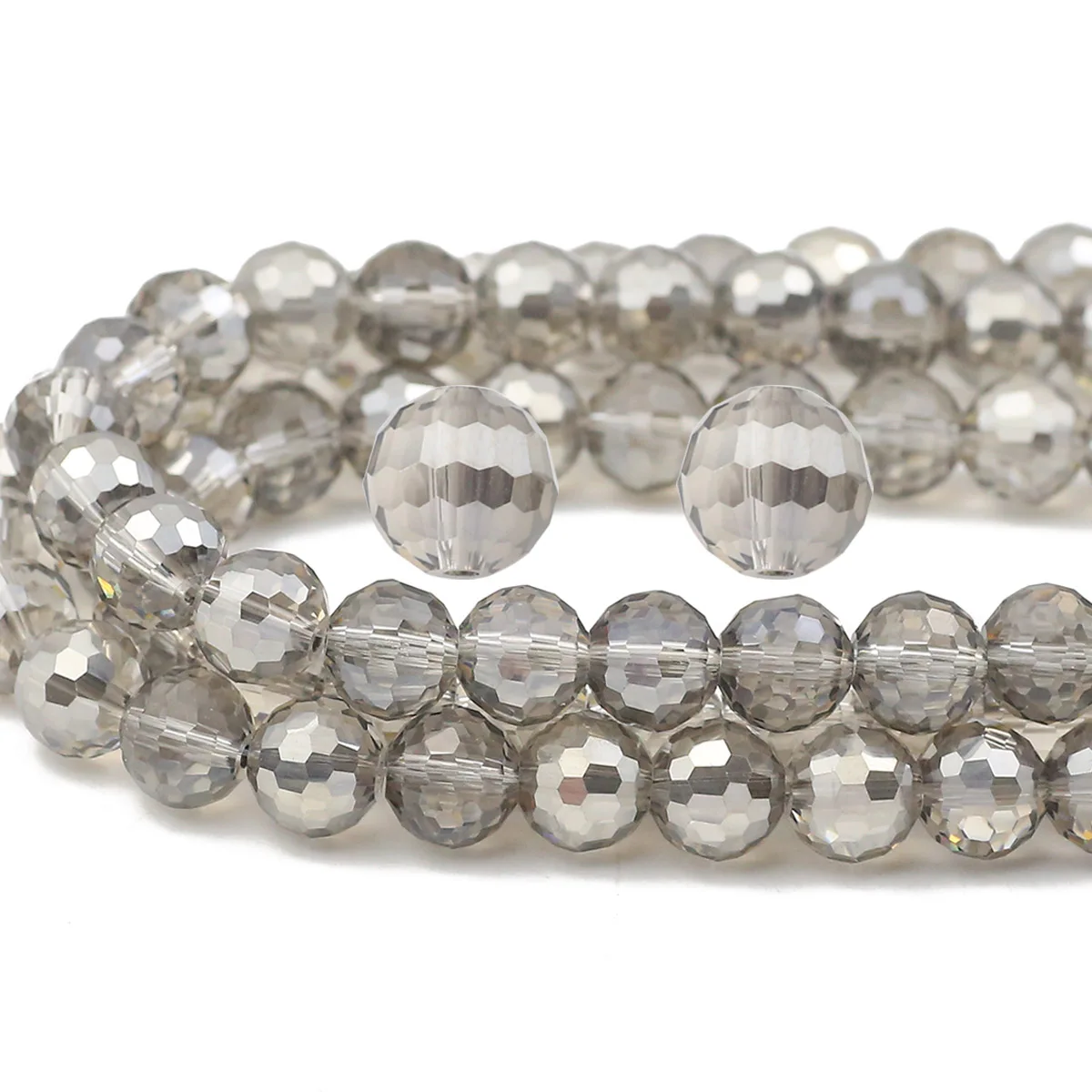 30-50pcs Transparent Gray 6 8 10mm Austrian Crystal Glass 96 Faceted Ball Spacer Beads For Jewelry Making Diy Bracelet Necklaces