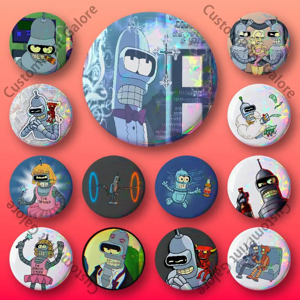 

B-BenderS Laser Film Badge Tinplate Brooch Lapel Pin HD Print Badge for Decoration DIY Accessories Gift