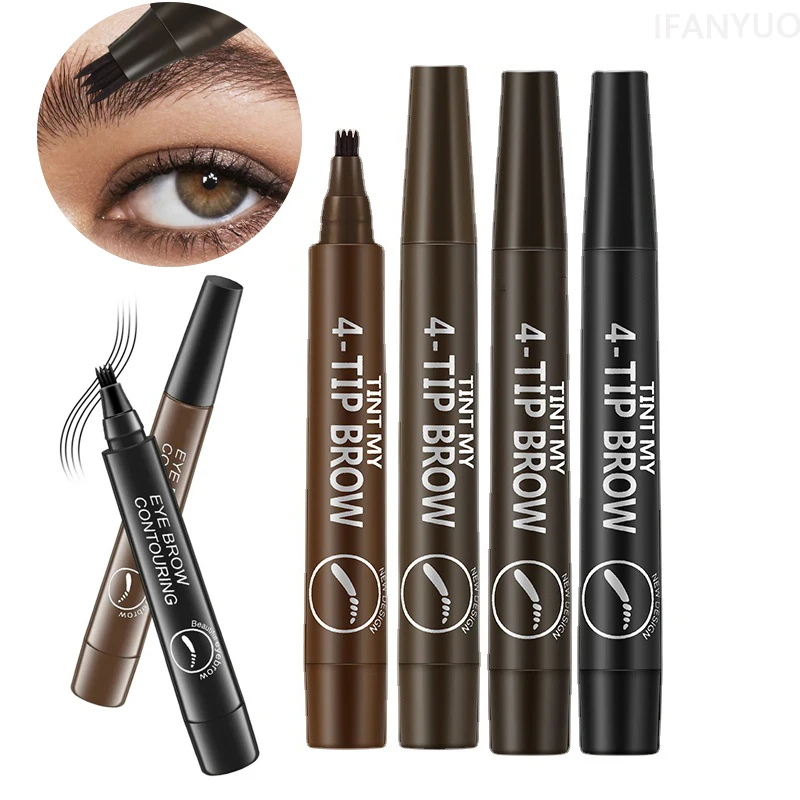 4 Point Eyebrow Pencil 5 Colors Long-lasting Non-smudged Waterproof Liquid  Black High Quality Eyebrow Pencil Makeup for Women