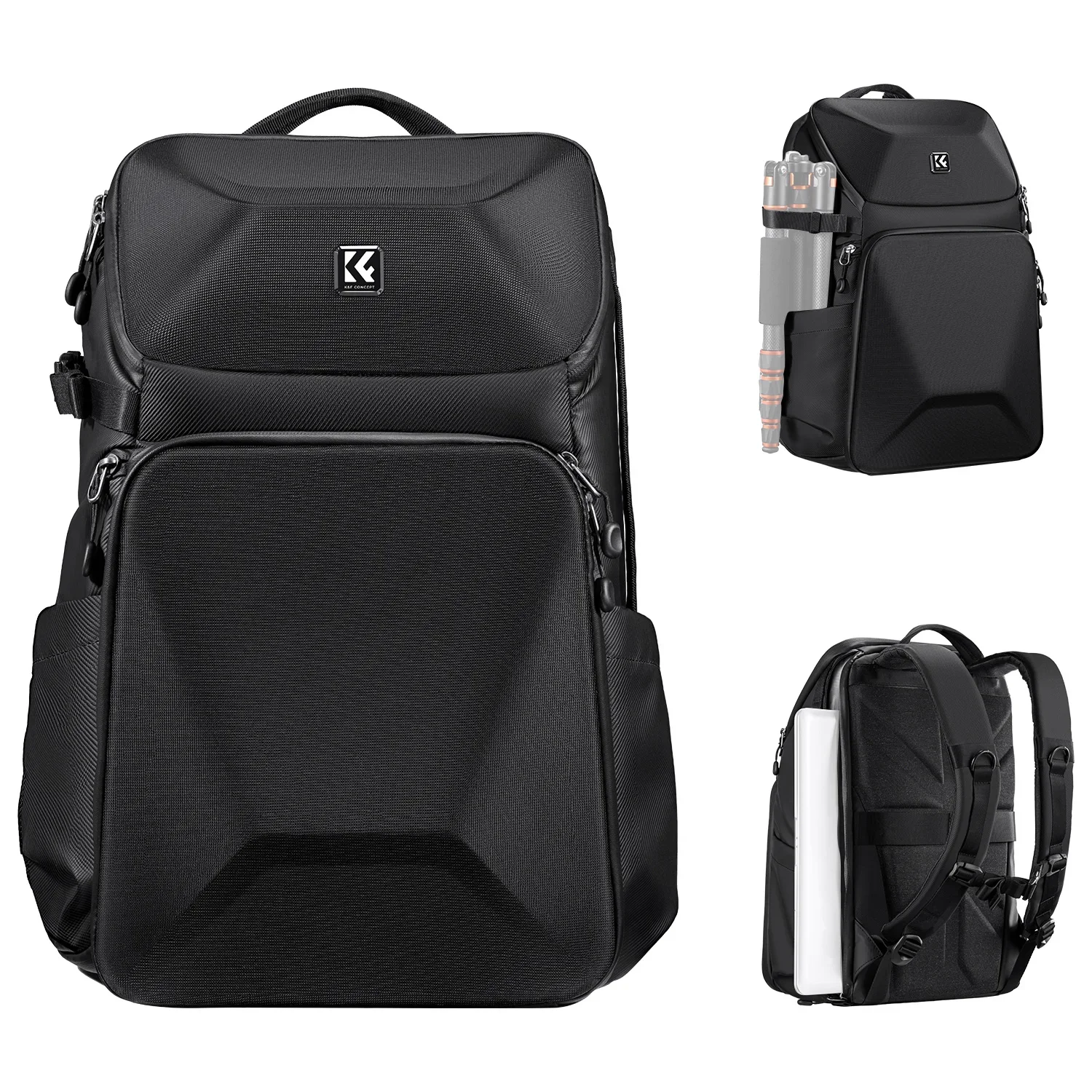 Tas Ransel Kamera K&F Concept 20L Tahan Air dengan Cangkang Keras Depan / Kompartemen Laptop 15.6 inci / Kompartemen Tripod Tas Kamera Fotografi Anti Guncangan