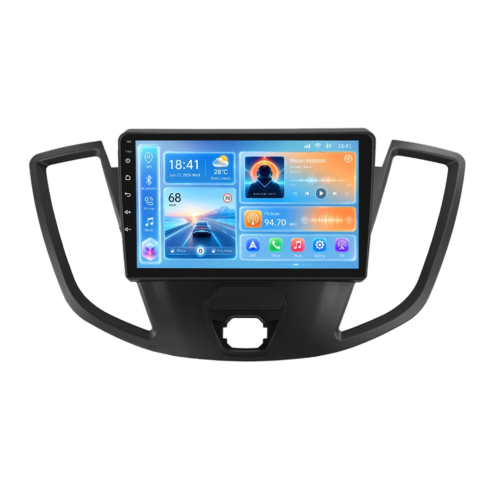 Podofo 8-rdzeniowy odtwarzacz samochodowy Android 2din do Forda Transita 2015, odbiornik autoradio FM RDS Bluetooth WIFI DSP, bezprzewodowy Carplay, Android Auto, nawigacja GPS — 2
