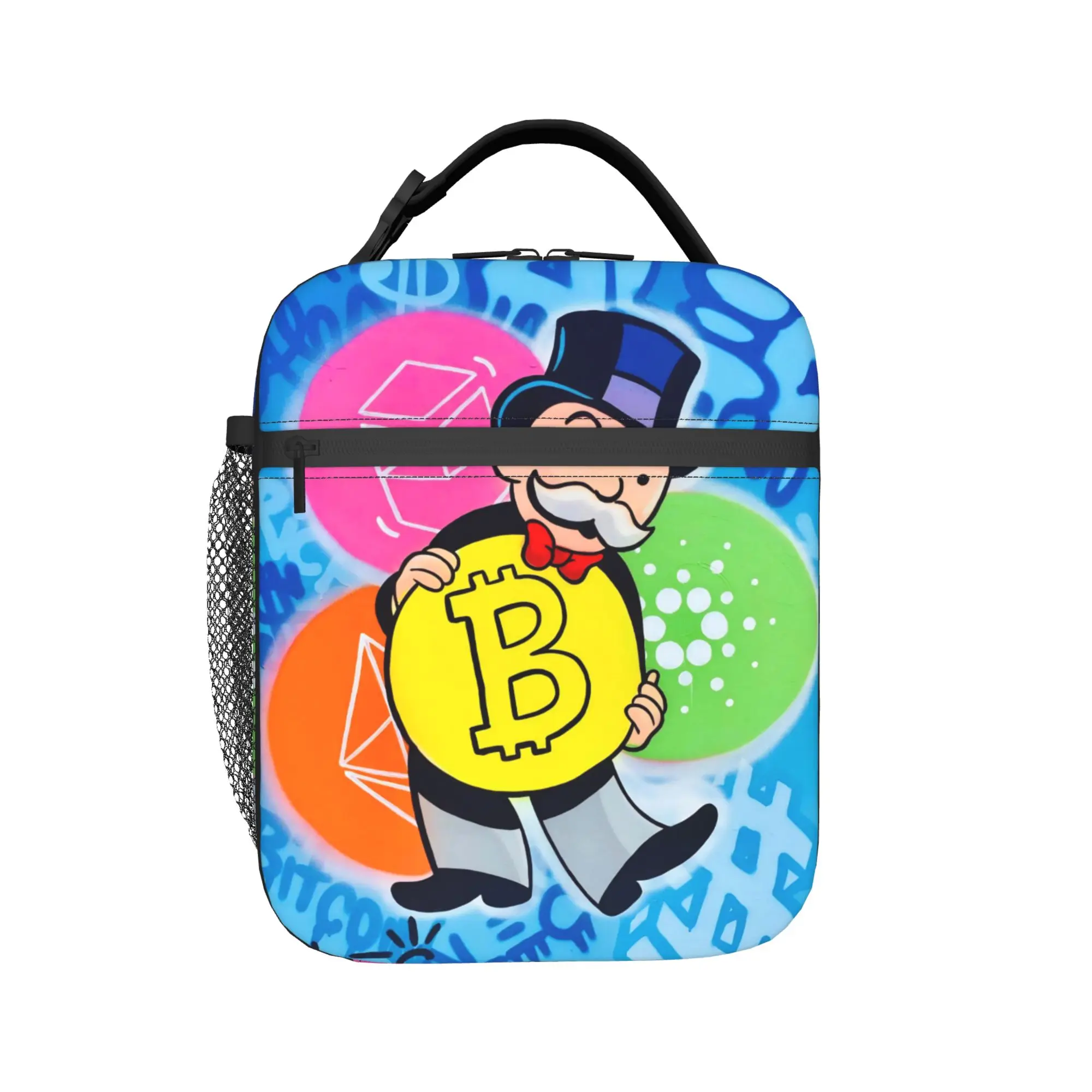 Alec Monopolys Insulated Lunch Bags for Men Women  Food Container Bags Portable Thermal Cooler Bento Box For Picnic