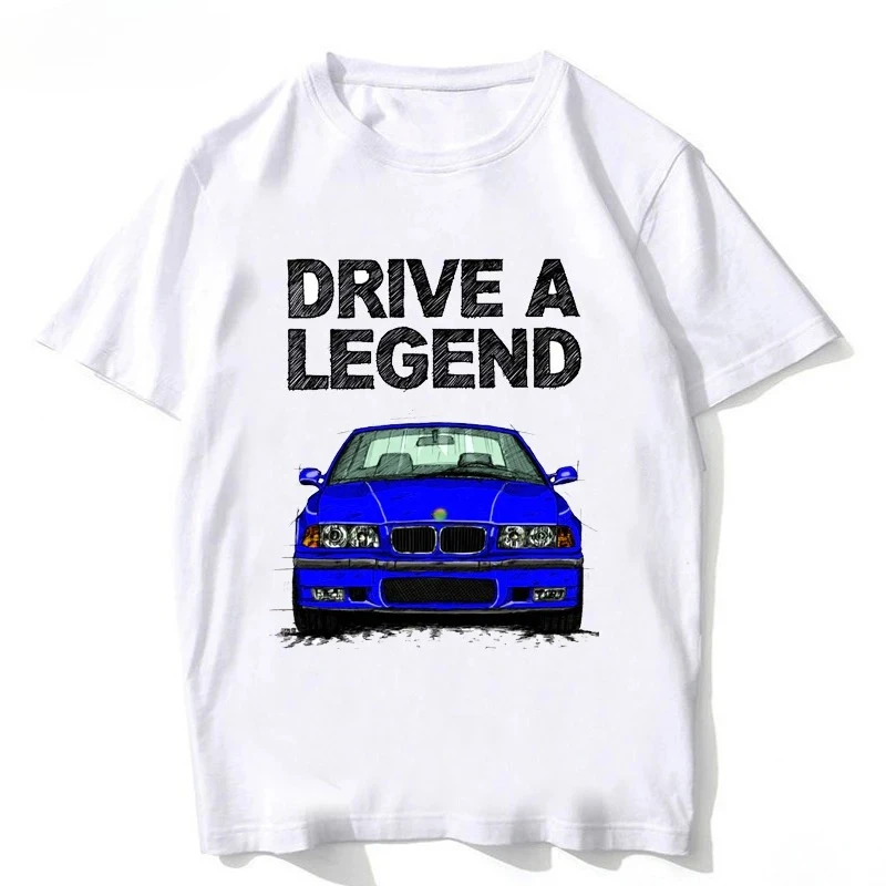 

Classic Legend Car Pattern T-Shirt Men's Summer Comfort Loose Short Sleeve Cotton Crew Neck Top Fashion Trend Men's Clothing