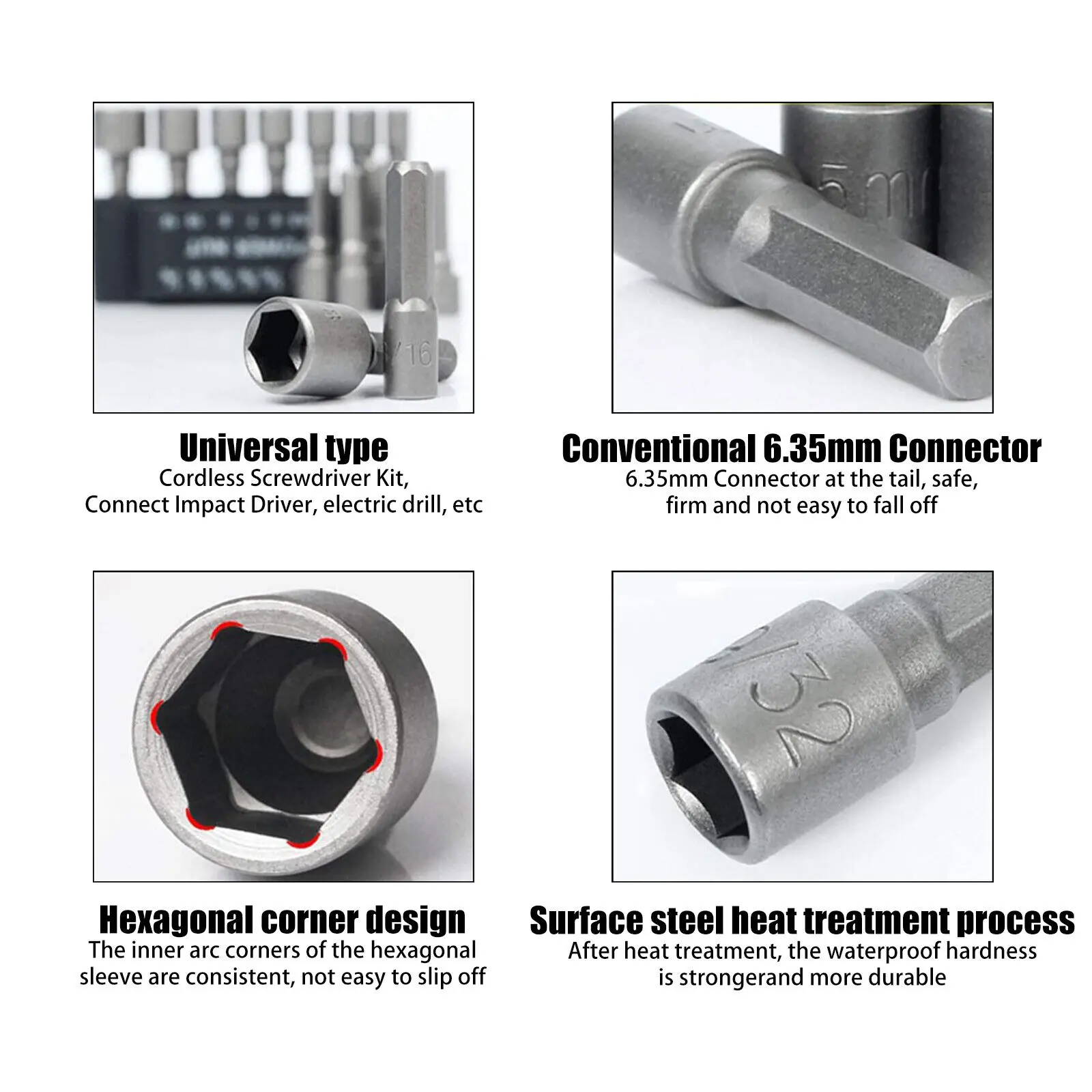 14 Stuks Hex Sockets Mouw Bits Adapter Boren Socket Moer Slagschroevendraaier Set 1/4 Inch Hex Shank Tool set auto Reparatie Tools