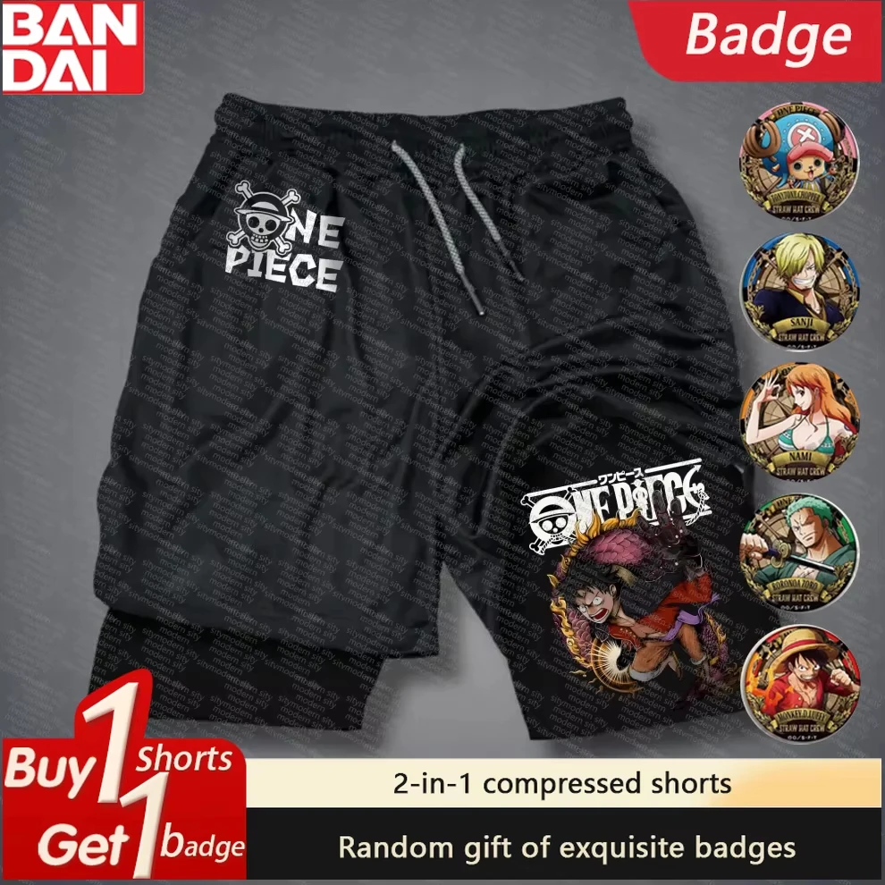 

Цельные шорты в стиле аниме Y2k, тренажерный зал, лето 2022, быстросохнущие брюки с принтом, двухслойные компрессионные баскетбольные шорты 2-1, спортивные штаны