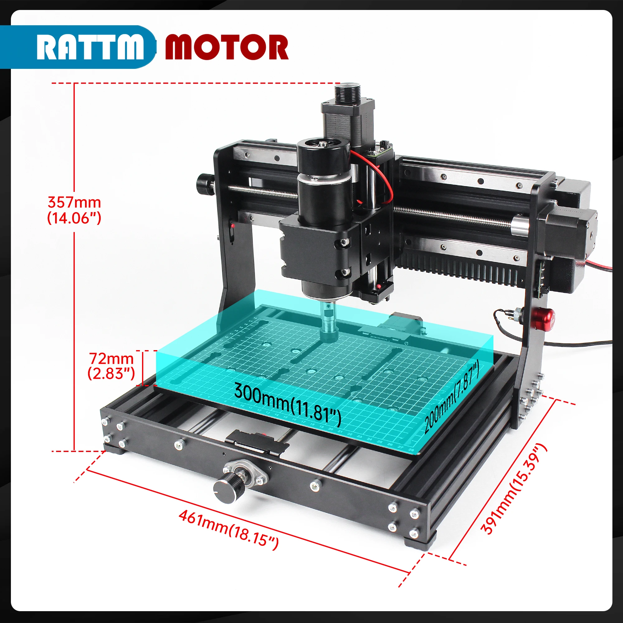 USA Stock CNC 3020 Plus Wood Router 500w Spindle GBRL Control for Metal Acrylic MDF Linear Guide Version Milling Cutting Machine