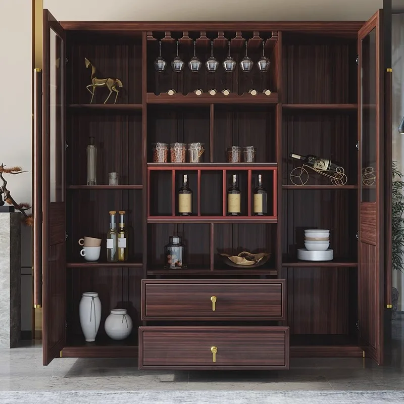 New Chinese ebony solid wood wine cabinet