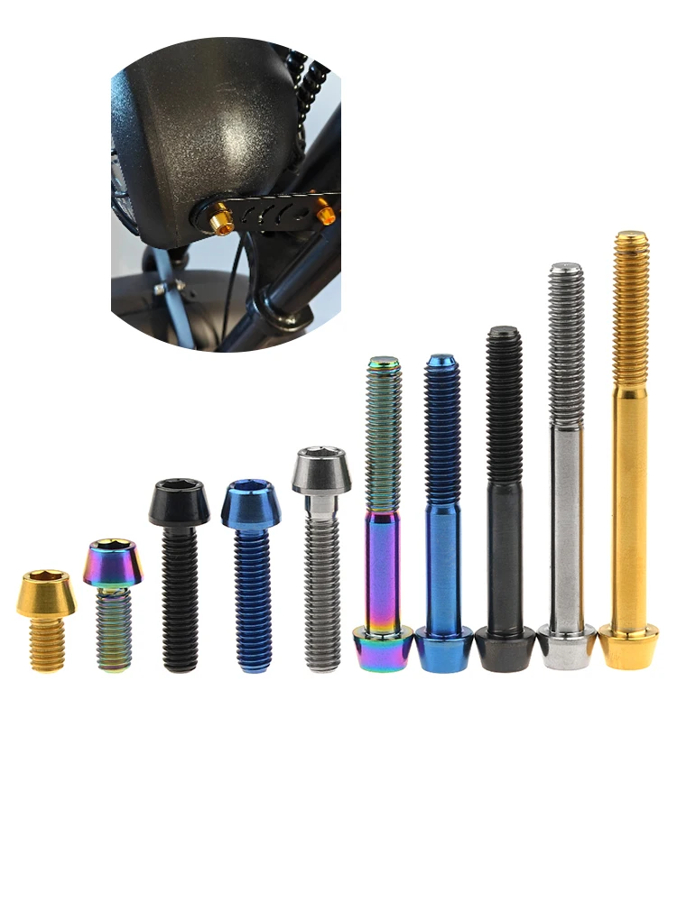 AliExpress NONE Xingxi Titanium M6x10 16 18 20 25 30 35 40 45 50 55 60 65mm Allen Key Taper Head Screw for Bicycle Headset Brake Bicicleta Bolts