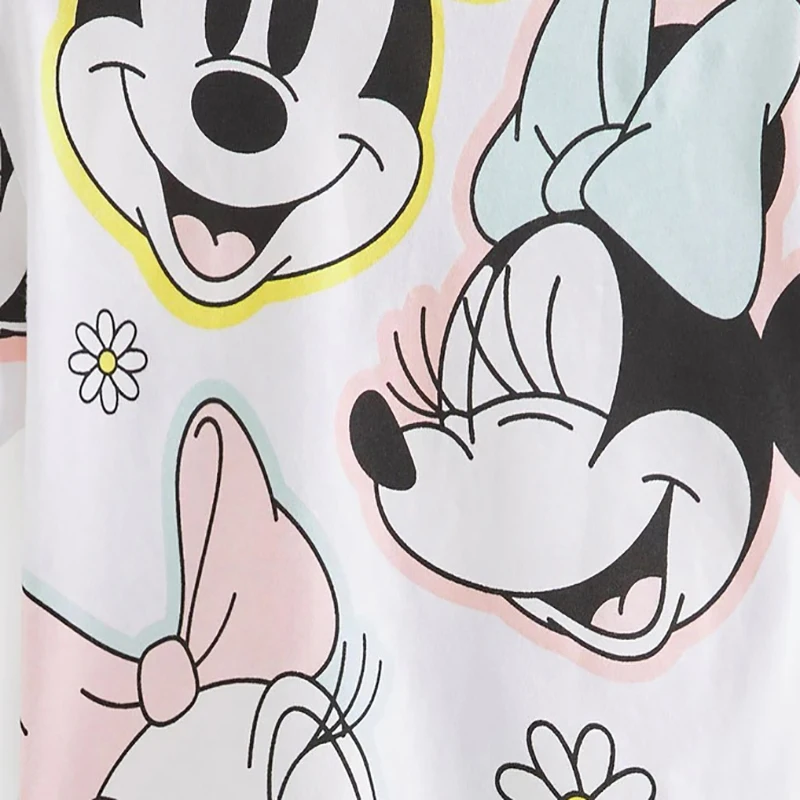 طقم ملابس صيفي للأطفال الصغار مكون من قطعتين ميني ماوس للأطفال البنات، قميص ميكي جيرل، شورت، ملابس دونالد داك بوتيك #4