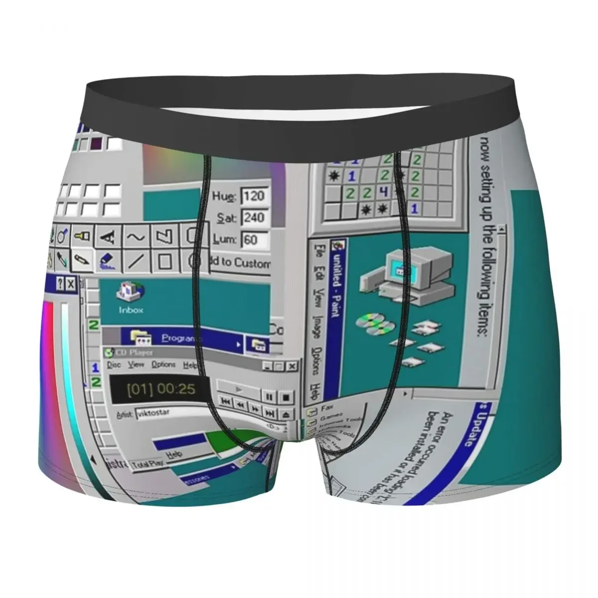 

Трусы-боксеры, шорты с окнами 95, трусы с коллажем, мужское мягкое нижнее белье для мужчин, подарки бойфренду