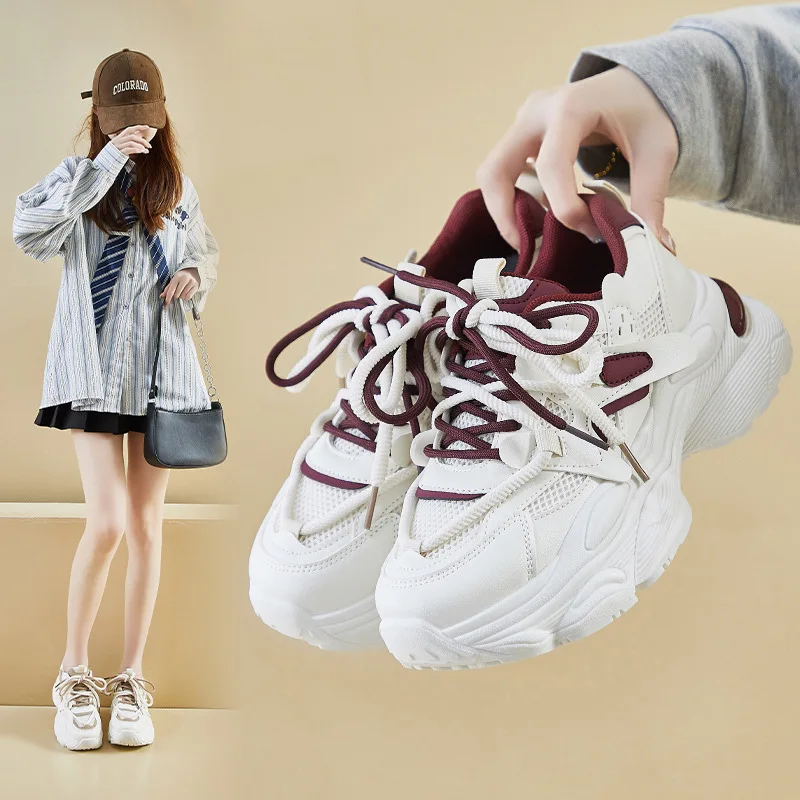 

Новая уличная дорожная женская обувь, повседневная обувь для скейтборда, без шнуровки, дышащая сетка, обувь на плоской подошве, женские лоферы на платформе, модные прогулочные туфли