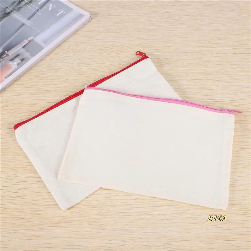 12Pcs Multipurpose Cosmetic Bag Makeup Pouches With Zipper Canvas Bag Pencil Pouch Travel Toiletry Bag For DIY Design