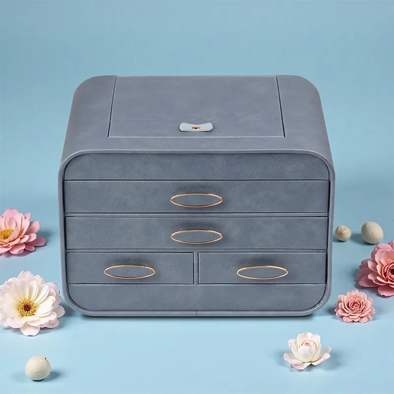 Multi Layer Wooden Jewelry Box Organizer Simple Drawer Storage Case for Rings Earrings Necklace Gift Packaging Home Decor
