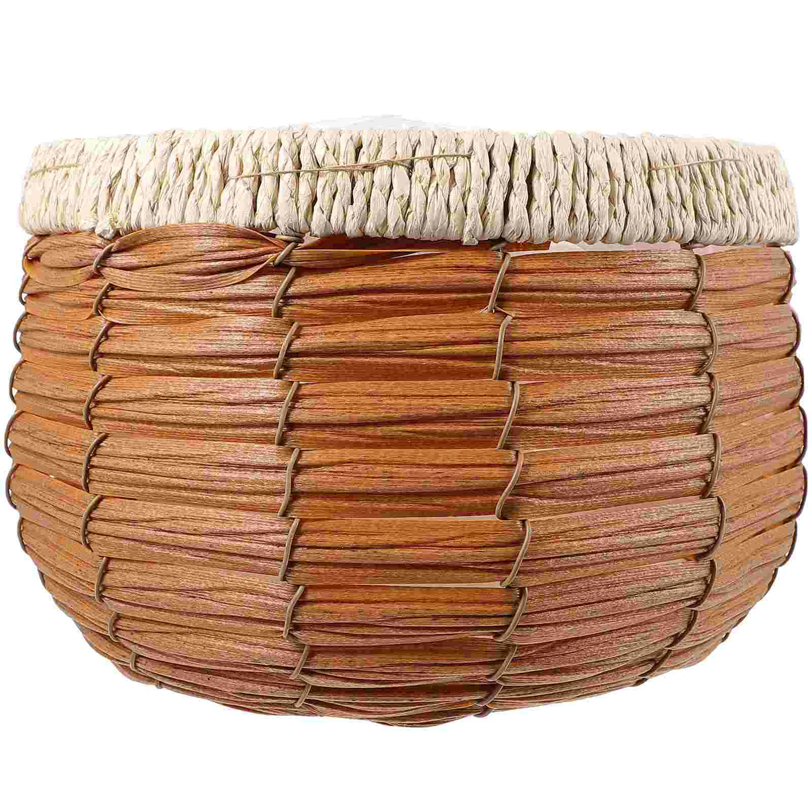 Woven Basket Flower Pot Rattan Green Plant Succulent Storage (brown) for Planting Natural Decorative Baskets