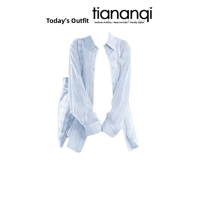 مجموعة الصيف 2025 سترة جديدة لطيفة واقية من الشمس irt سترة ضيقة مطبوعة تنورة عالية الخصر تي شيرت مجموعة المرأة Faion Ense...