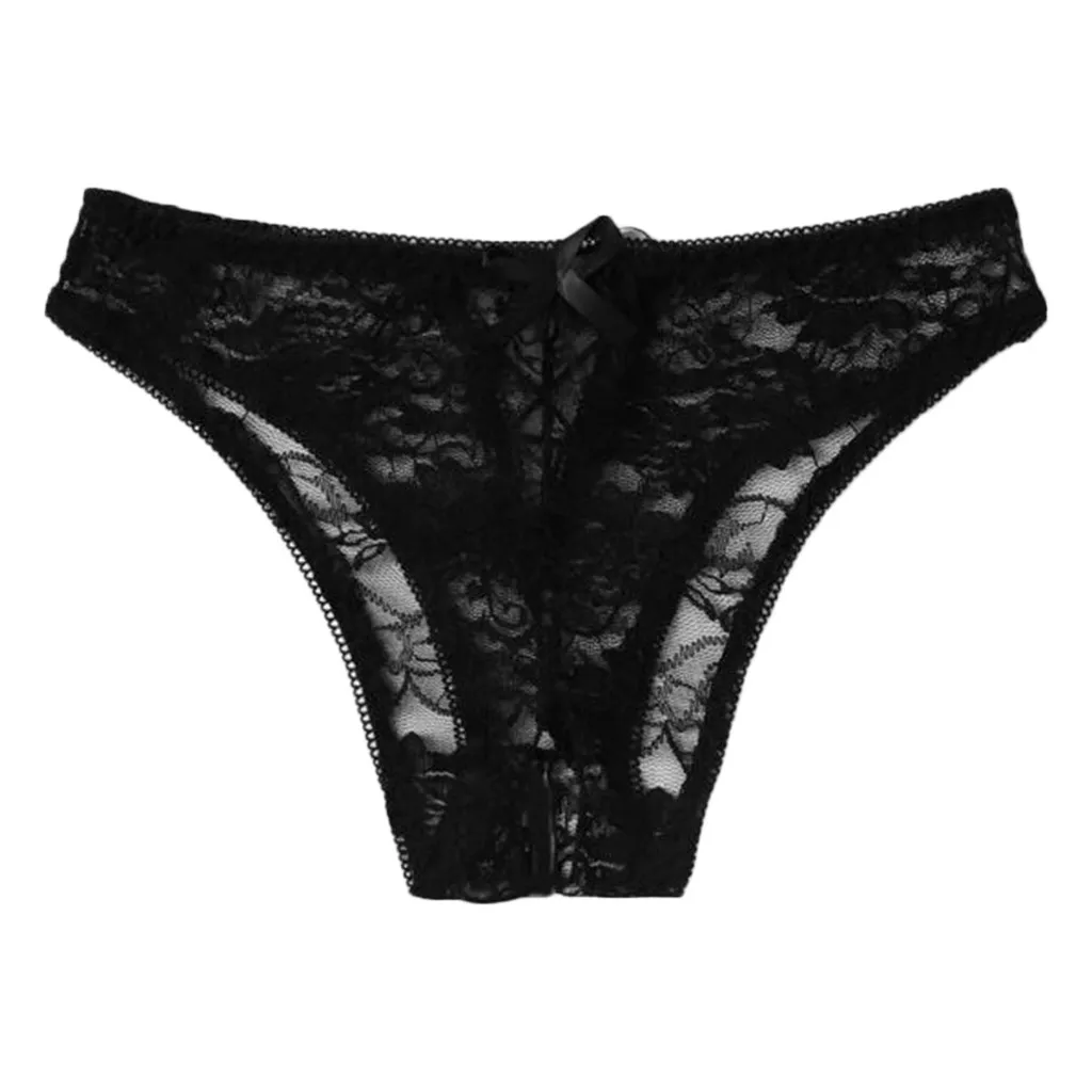 Calcinha Sexy Virilha Aberta para Mulheres, G-String Crotchless, Cintura Baixa, Tangas De Renda, Cuecas Respiráveis, Roupa Interior Breve