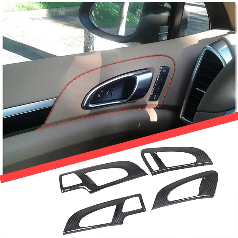 

For Porsche Cayenne 2011-2017 Real Carbon Fiber Car Inner Door Handle Frame Cover Decoration Sticker Trim Interior Accessories