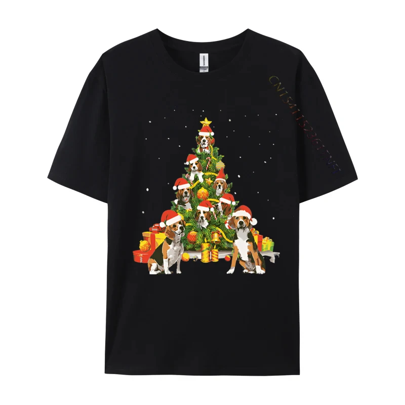 

Men's T-shirt Beagle Dog Lover Matching Santa Beagle T-shirt Breathable Top Texture Fabric Leisure T-shirt