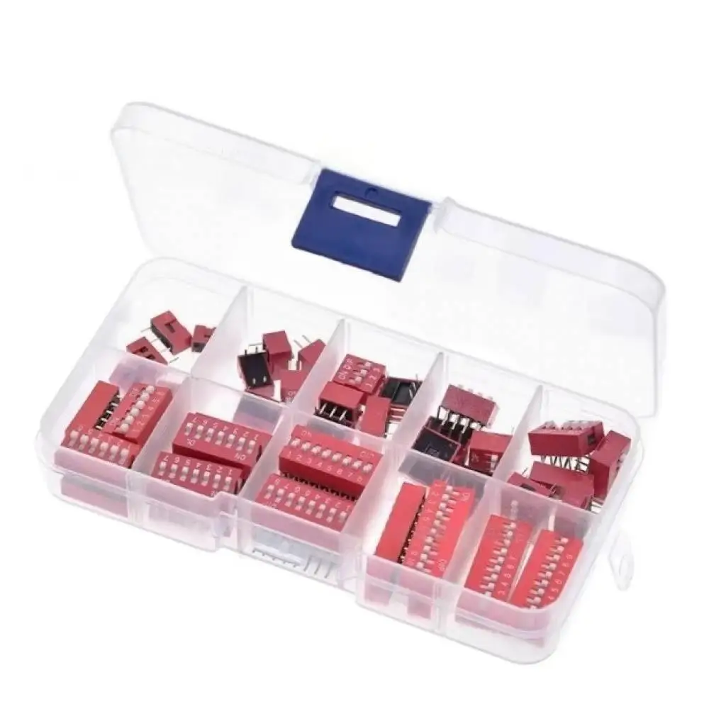 

45 шт./кор. комплект гидропереключателей 1/2/3/4/5/6/7/8/9P шаг 2,54 мм тумблер красные кнопки смешанный комплект каждая комбинация из 5 шт. новый